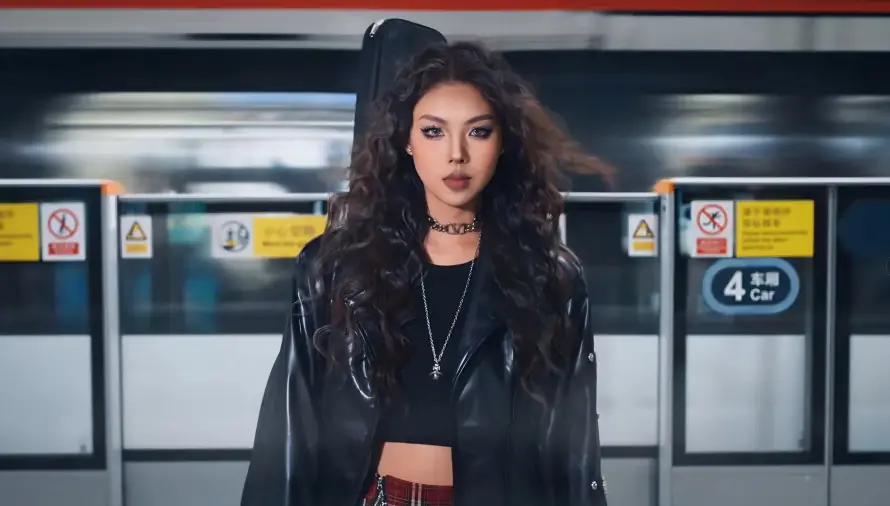 4k地铁壁纸-时尚 - 穿搭-美女「哲风壁纸」