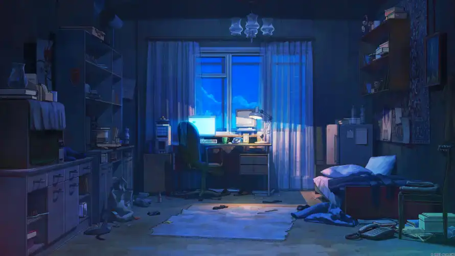 4k动漫壁纸-夜 - 房间-深夜「哲风壁纸」