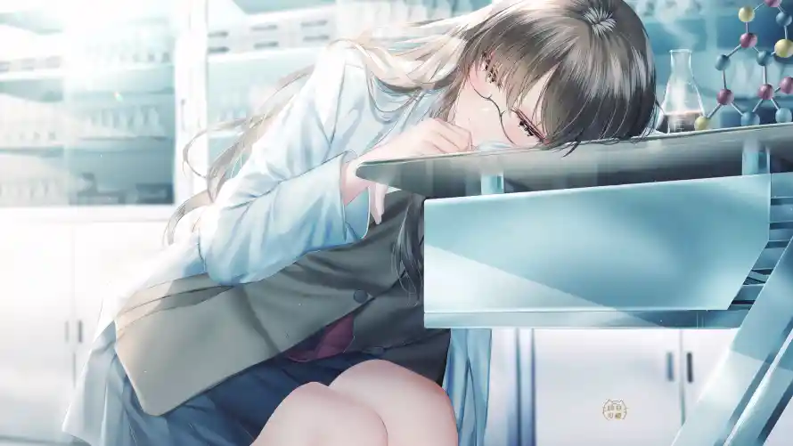 4k伏案壁纸-动漫 - 女孩-美女「哲风壁纸」