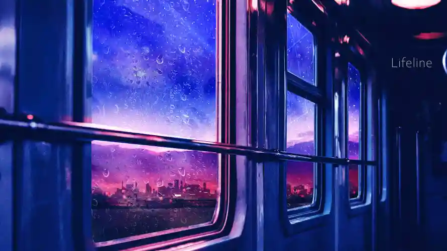 4k夜景壁纸-风景 - 列车窗外-动漫壁纸「哲风壁纸」