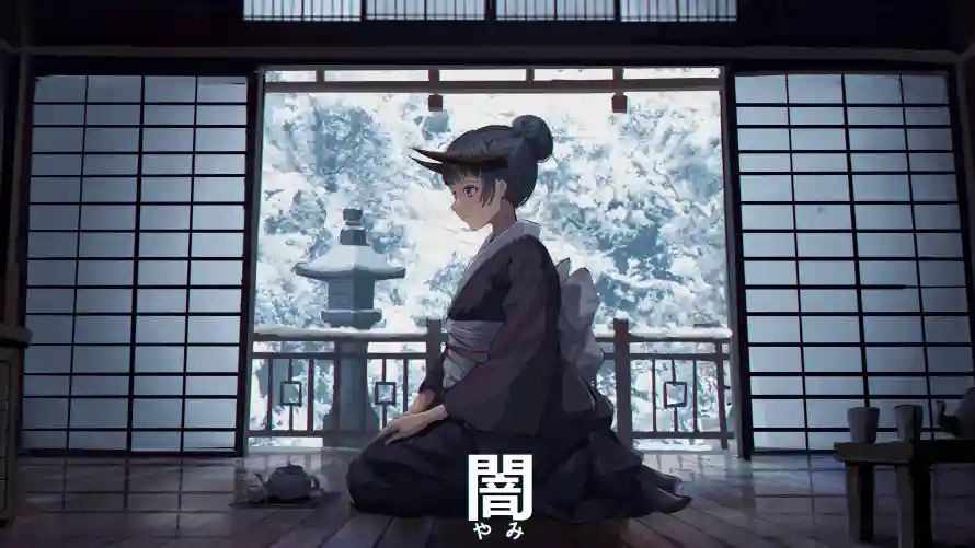 5k动漫壁纸-和服 - 雪景-动漫壁纸「哲风壁纸」