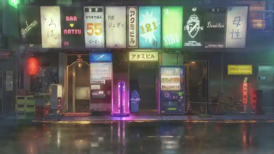 4k动漫壁纸-夜景 - 灯光-街道「哲风壁纸」
