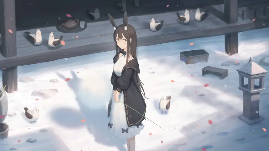 4k动漫壁纸-少女 - 雪景-二次元「哲风壁纸」