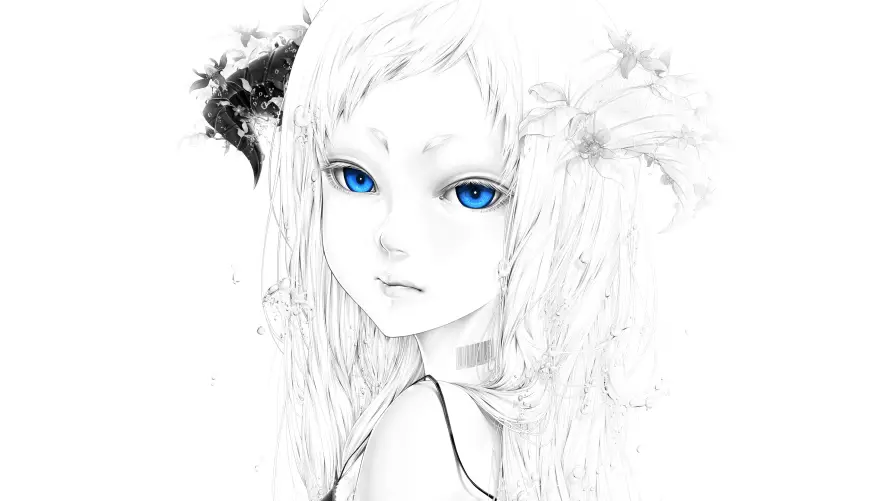 4k动漫壁纸-少女 - 蓝眼-双马尾「哲风壁纸」