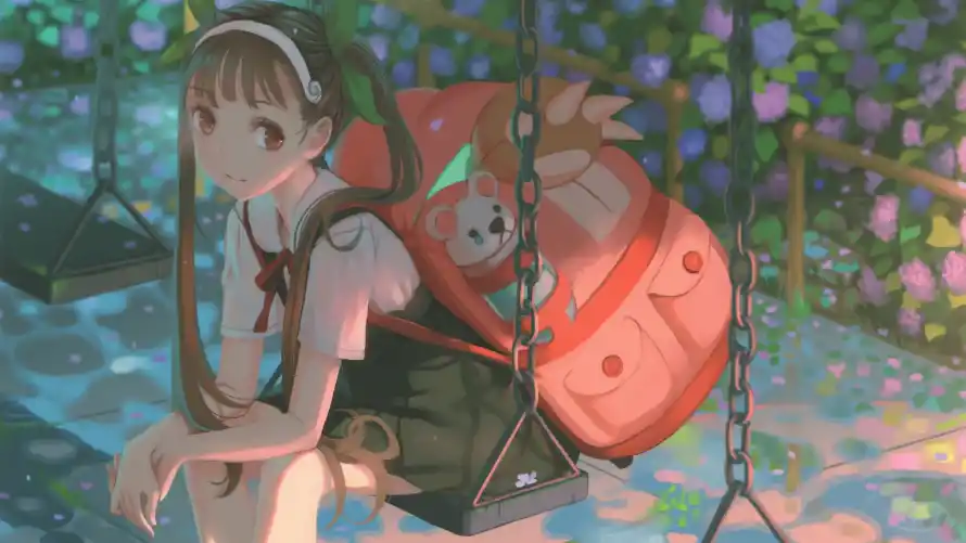 4k动漫壁纸-女孩 - 玩偶-背景「哲风壁纸」