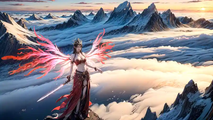 4k玄幻壁纸-羽翼 - 背景-美杜莎「哲风壁纸」