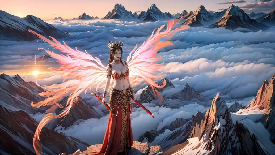 4k美杜莎壁纸-奇幻场景 - 斗破苍穹-羽翼造型「哲风壁纸」