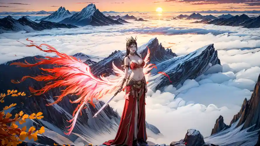 4k美杜莎壁纸-云海山峰 - 斗破苍穹-玄幻场景「哲风壁纸」