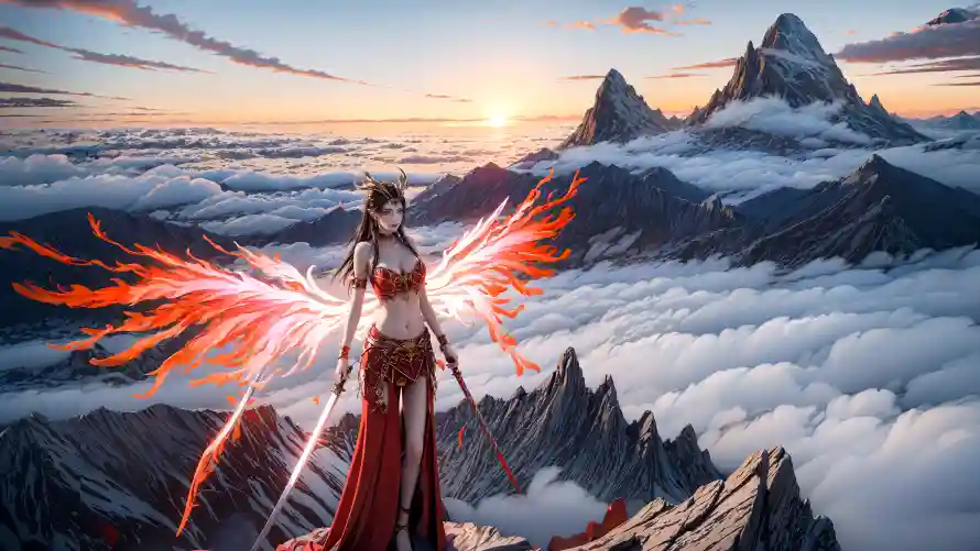 4k美杜莎壁纸-云海场景 - 动漫角色-斗破苍穹「哲风壁纸」
