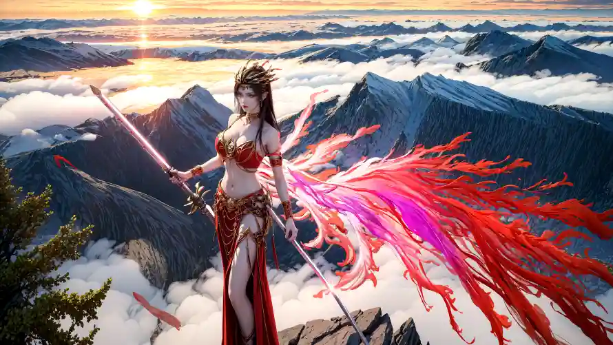 4k云海壁纸-持剑 - 玄幻-霸气「哲风壁纸」