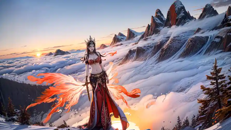 4k美杜莎壁纸-云海山峰 - 斗破苍穹-玄幻场景「哲风壁纸」