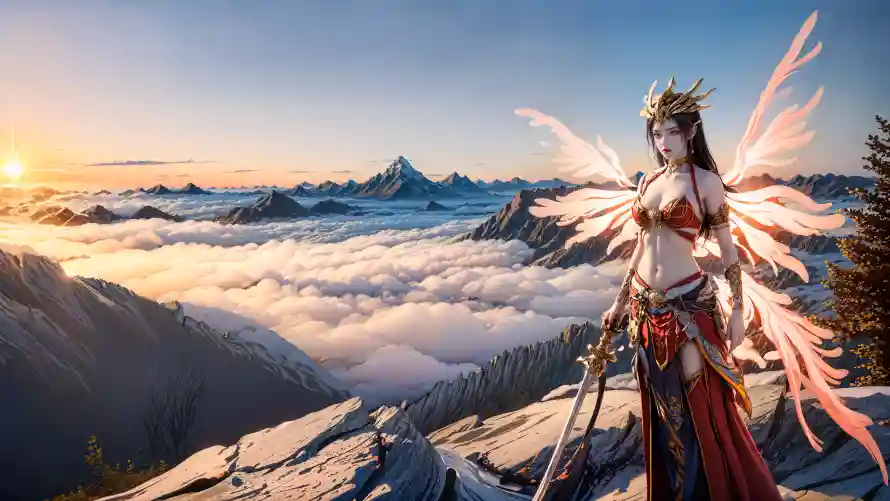 4k美杜莎壁纸-云海场景 - 奇幻角色-斗破苍穹「哲风壁纸」