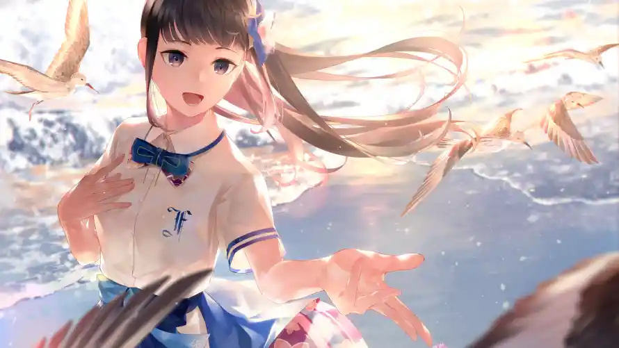 4k飞鸟壁纸-jk - 水手服-动漫壁纸「哲风壁纸」