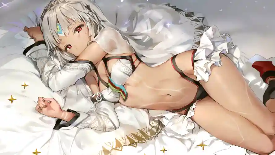 4k动漫壁纸-少女 - 性感-躺卧「哲风壁纸」
