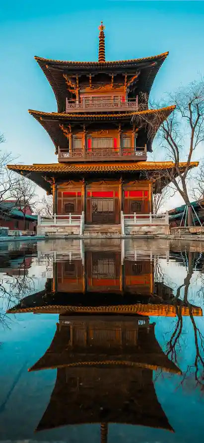 4k历史壁纸 - 中式建筑 - 倒影景观 - 古代建筑「哲风壁纸」