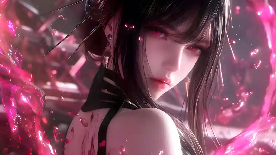 4k动漫人物壁纸-古风少女 - 壁纸引擎-水中仙子「哲风壁纸」