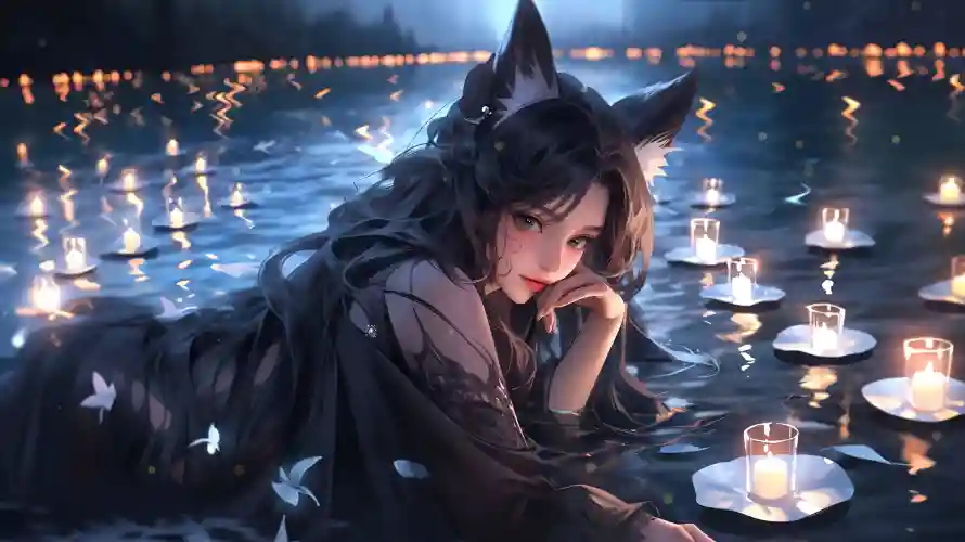 3k水边壁纸-烛光 - 壁纸引擎-少女形象「哲风壁纸」 3k水边壁纸-烛光 - 壁纸引擎-少女形象「哲风壁纸」
