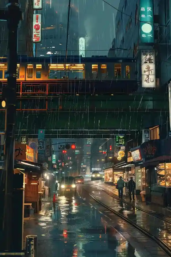 4k城市壁纸 - 雨 - 夜景 - 街头「哲风壁纸」