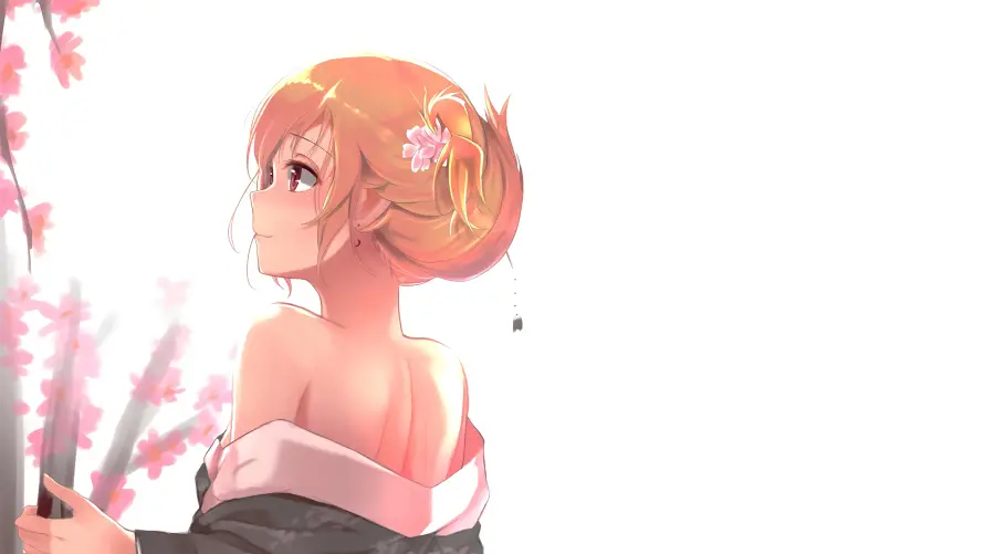 4k动漫壁纸-和服 - 少女-樱花「哲风壁纸」