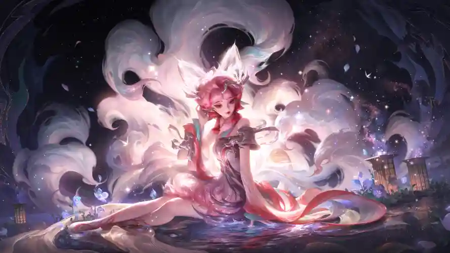 9k动漫壁纸-狐仙 - 美女-背景「哲风壁纸」