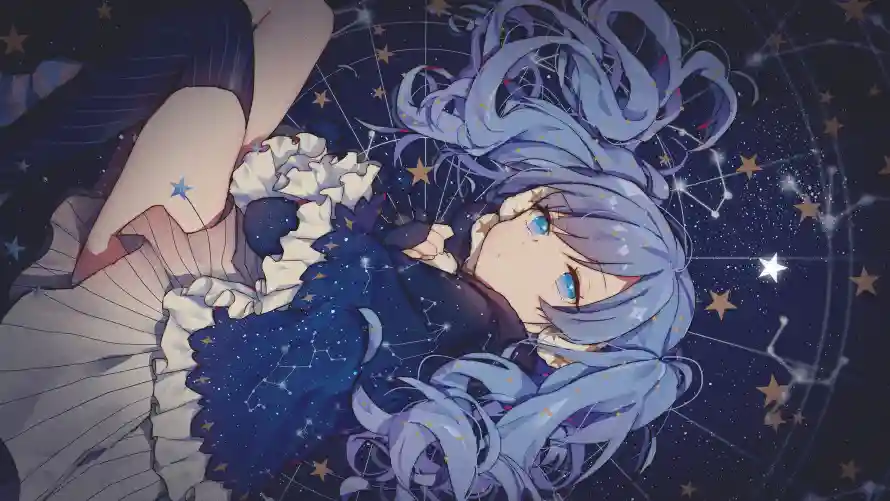 4k动漫壁纸-少女 - 星空-梦幻「哲风壁纸」