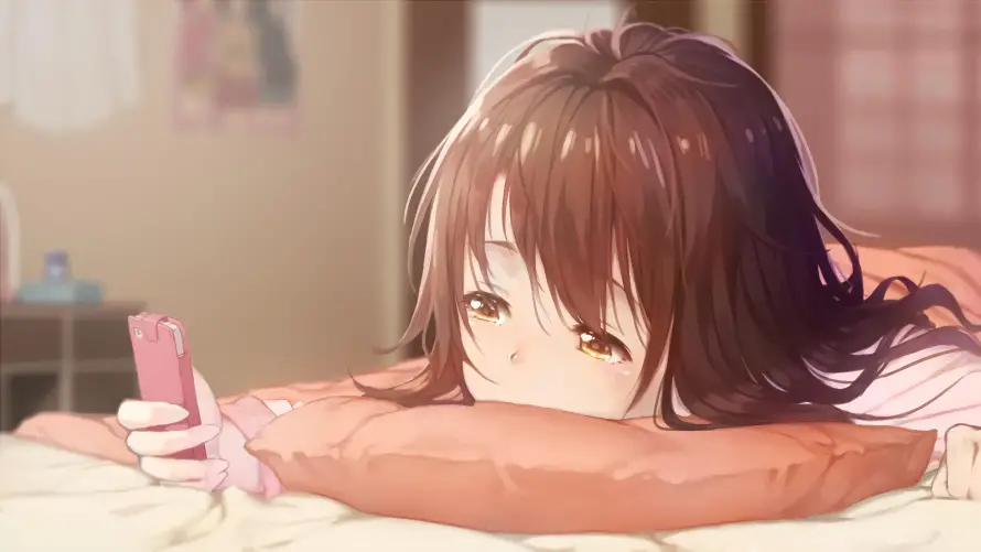 4k动漫壁纸-少女 - 慵懒-躺卧「哲风壁纸」