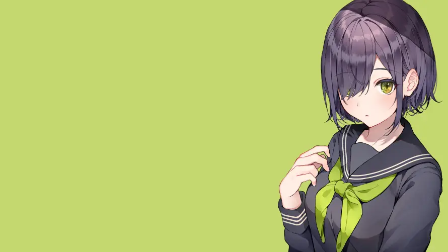 4k动漫壁纸-少女 - 清新-绿底「哲风壁纸」