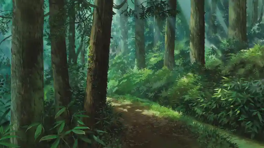 4k动漫壁纸-小径 - 森林-背景「哲风壁纸」