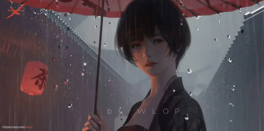 2k小绿壁纸-鬼刀 - WLOP-古风少女「哲风壁纸」