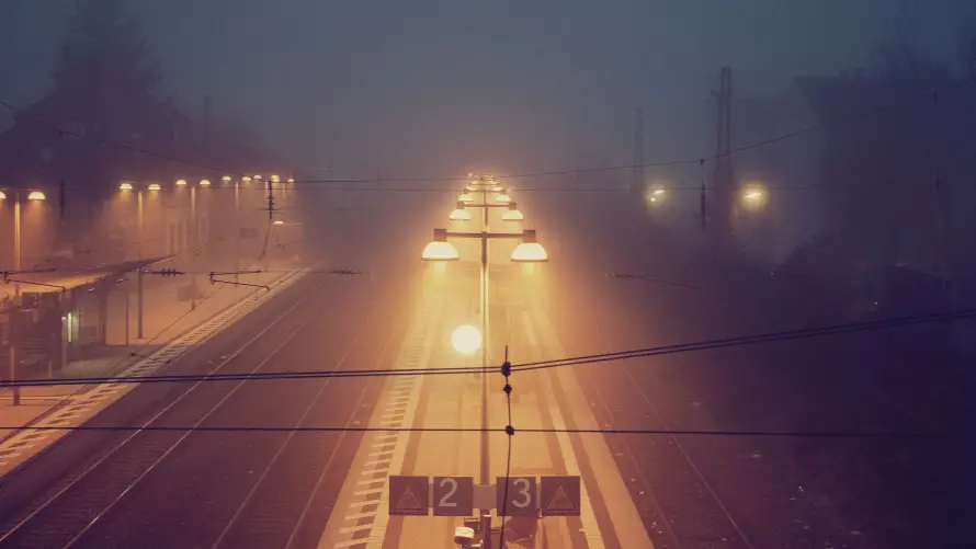 4k壁纸壁纸-灯 - 夜景-铁路「哲风壁纸」