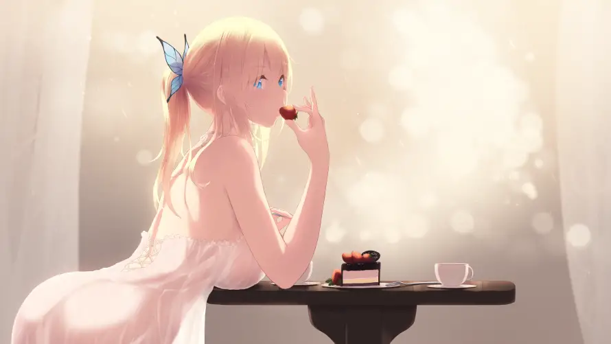 7k动漫壁纸-少女 - 甜点-美女「哲风壁纸」