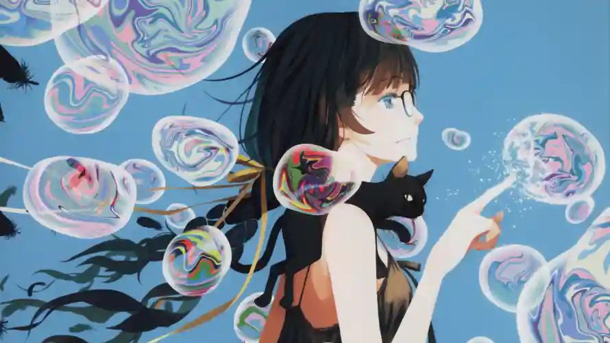 4k动漫壁纸-少女 - 梦幻-气泡「哲风壁纸」