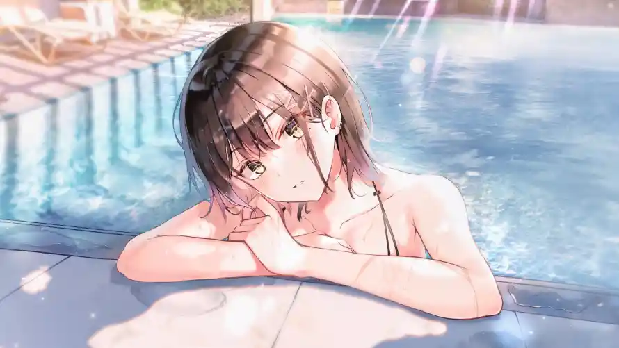 6k动漫壁纸-少女 - 泳池-画面「哲风壁纸」