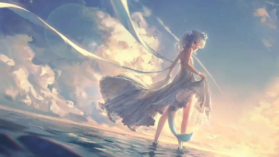 6k动漫壁纸-少女 - 梦幻-海洋「哲风壁纸」