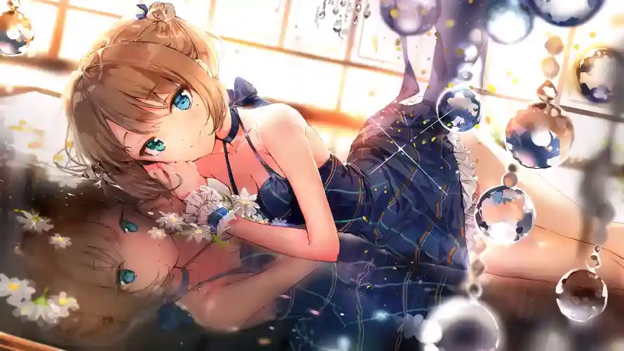 4k动漫壁纸-少女 - 水珠-二次元「哲风壁纸」