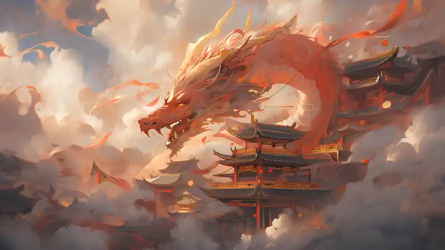 4kAI壁纸-云雾 - 奇幻-中国龙「哲风壁纸」