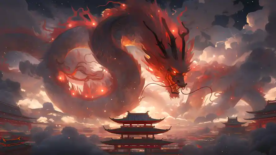 4kAI壁纸-云层 - 中国龙-中式元素「哲风壁纸」