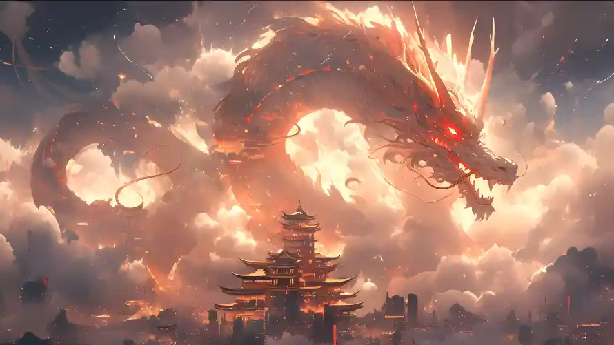 4kAI壁纸-云雾 - 中国龙-中式元素「哲风壁纸」