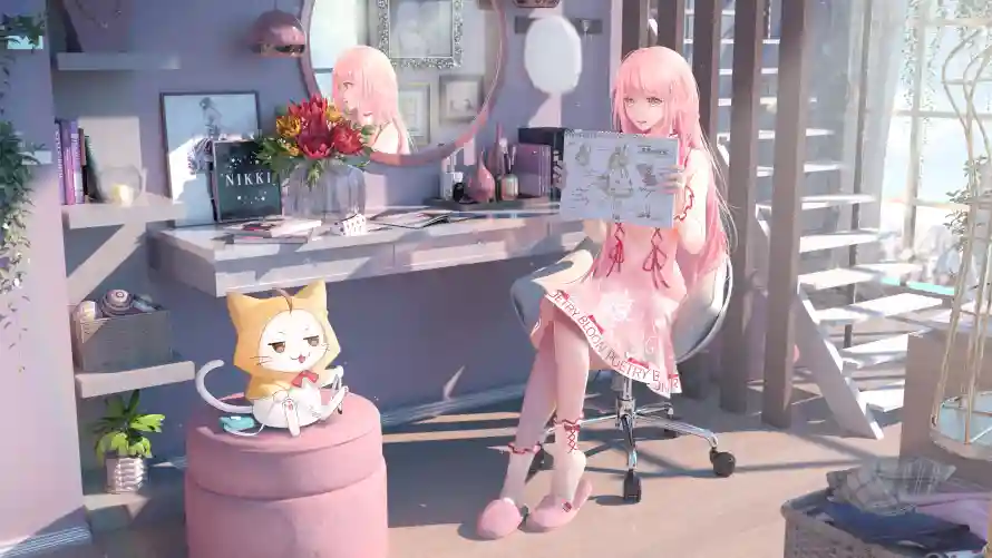 5k动漫壁纸-少女 - 萌猫-可爱风「哲风壁纸」