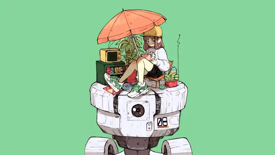 5k元素壁纸-创意 - 动漫-少女「哲风壁纸」