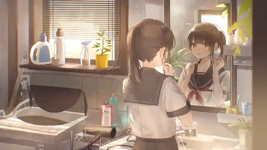 4k动漫壁纸-少女 - 动漫壁纸-室内场景「哲风壁纸」