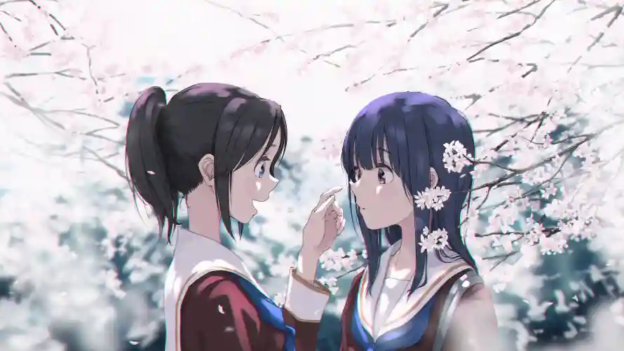 4k动漫壁纸-少女 - 背景-雪景「哲风壁纸」