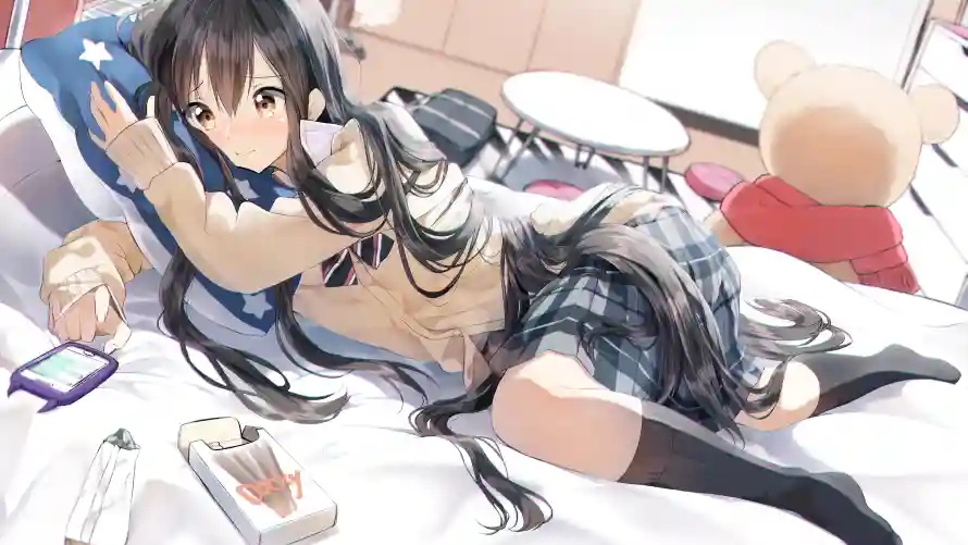 5k动漫壁纸-少女 - 躺卧-动漫壁纸「哲风壁纸」