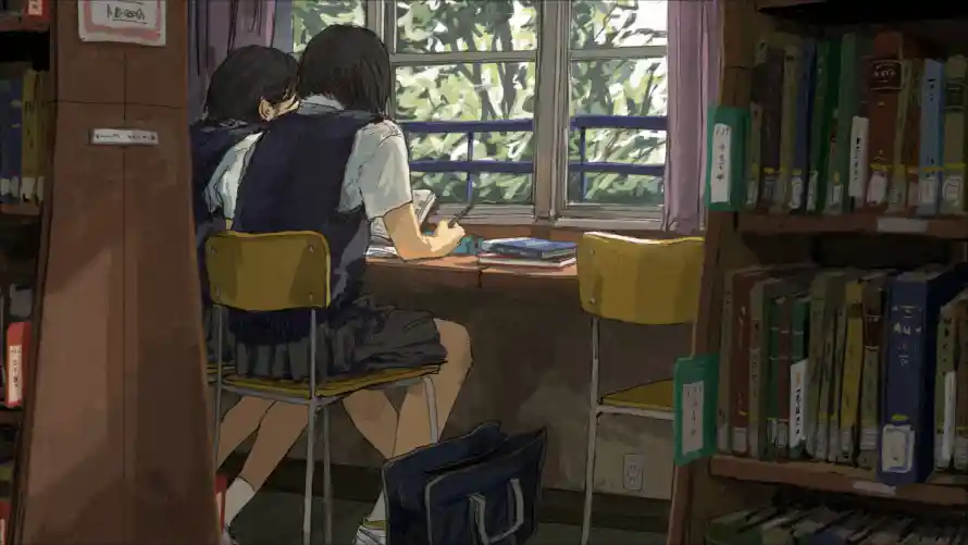 4k动漫壁纸-少女 - 校园-校服「哲风壁纸」