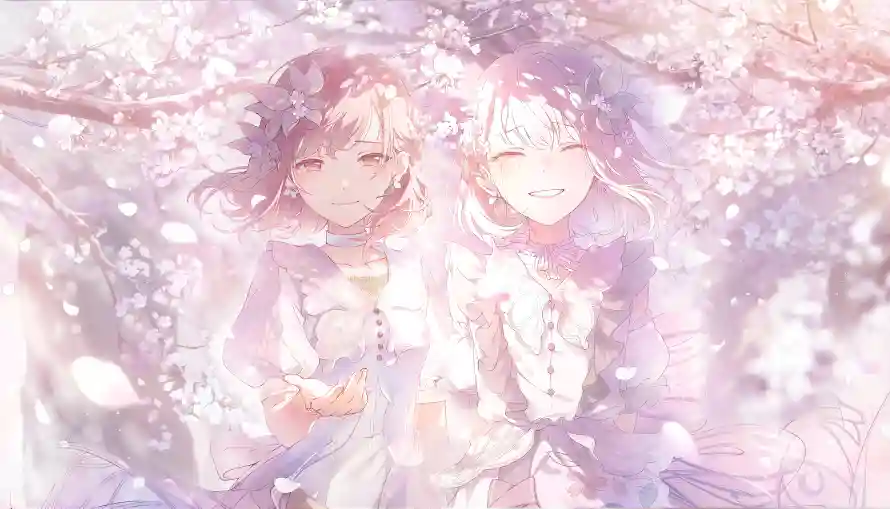10k动漫壁纸-少女 - 樱花-动漫壁纸「哲风壁纸」
