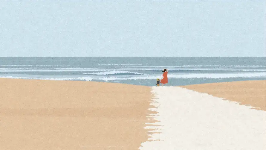 4k人物壁纸-海 - 沙滩-浪漫「哲风壁纸」
