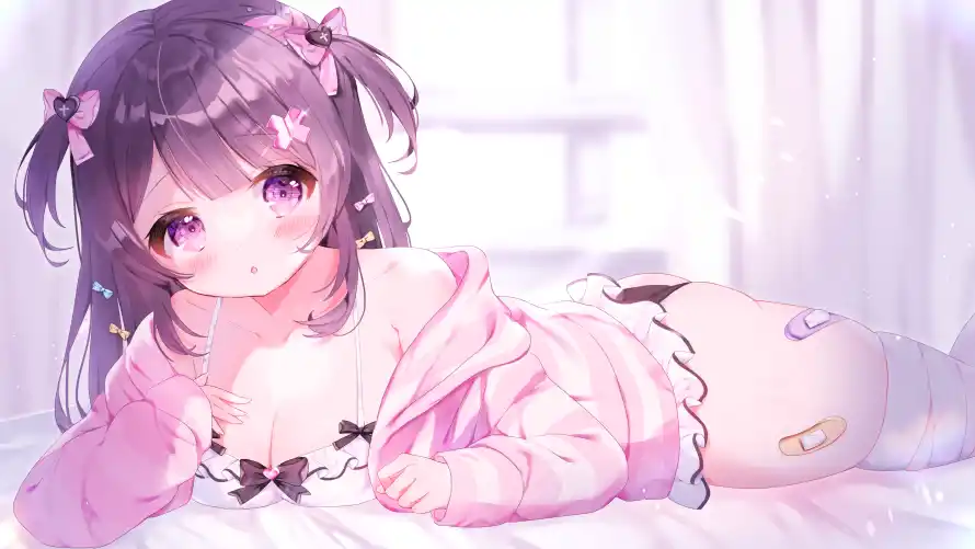 4k动漫壁纸-少女 - 萌趣-躺卧「哲风壁纸」