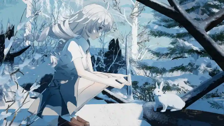 4k动漫壁纸-少女 - 美女-雪地「哲风壁纸」