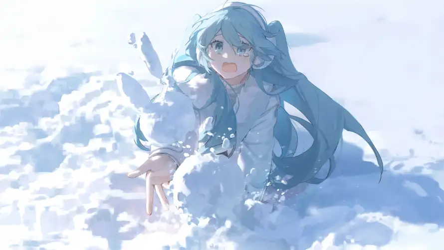 4k动漫壁纸-少女 - 雪景-二次元「哲风壁纸」