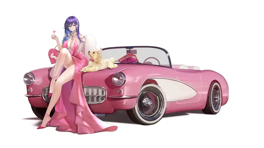8k动漫壁纸-车 - 美女-跑车「哲风壁纸」